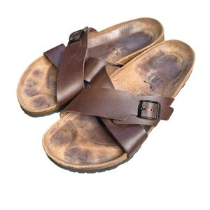 Birki’s BIRKENSTOCK Santosa Cross Strap Slip-on Sandals Slides L9 M7 Narrow S6